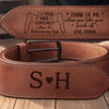 Custom Double-Sided Engraved Leather Belt - Personalized Anniversary Wedding Gifts For Husband And Wife, Him And Her - Always Think Of Me