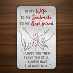 Custom Aluminum Wallet Card - Personalized Anniversary Wedding Gifts For Husband And Wife, Him And Her - Two Hearts Growing Forward