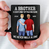 Custom Black Mug - Personalized Birthday Gifts For Brother - Brothers Never Walk Alone