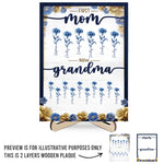Custom 2-Layered Wooden Plaque - Personalized Mother's Day Gifts For Mom, Grandma - Timeless Love Blooms
