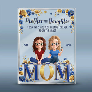 Custom Rectangle Shaped Acrylic Plaque - Personalized Mother's Day Gifts For Mom, Grandma - Mother And Daughters Forever