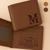 Custom Engraved Bifold Leather Wallet Two Sides - Personalized Anniversary Wedding Gifts For Husband And Wife, Him And Her - You Make Tomorrow Feel Bright