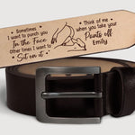 Custom Engraved Leather Belt - Personalized Anniversary Wedding Gifts For Husband And Wife, Him And Her - Love Chooses Us Again