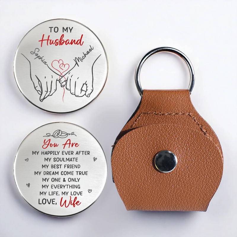 Custom Pocket Hug - Personalized Anniversary Wedding Gifts For Husband And Wife, Him And Her - Hearts Aligned Moving Forward