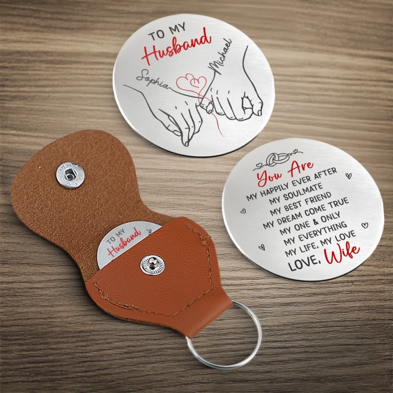 Custom Pocket Hug - Personalized Anniversary Wedding Gifts For Husband And Wife, Him And Her - Hearts Aligned Moving Forward