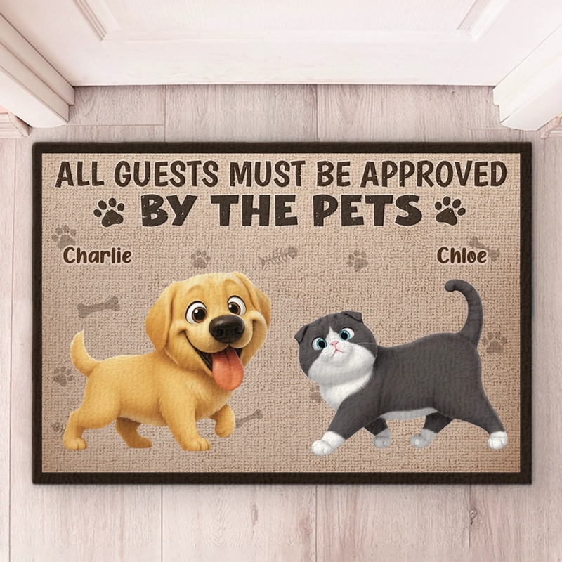 Custom Home Decor Decorative Mat - Personalized Birthday Gifts For Dog Cat Lovers, Dog Dad And Mom, Cat Owners - Fur Bosses Say Yes
