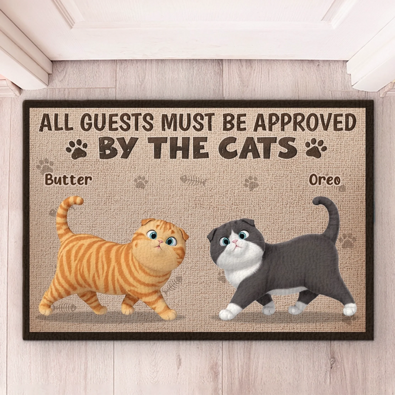 Custom Home Decor Decorative Mat - Personalized Birthday  Gifts For Cat Lovers, Cat Mom And Dad - Welcome, Cats Say Maybe