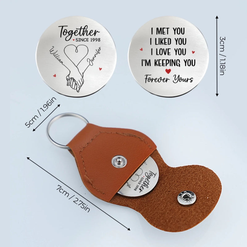 Custom Pocket Hug - Personalized Anniversary Wedding Gifts For Husband And Wife, Him And Her - We Build Joy Daily