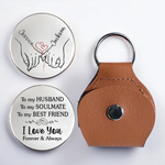 Custom Pocket Hug - Personalized Anniversary Wedding Gifts For Husband And Wife, Him And Her - Hearts Connected Staying Close