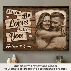 Custom Photo Horizontal Poster, Canvas - Personalized Anniversary Wedding Gifts For Husband And Wife, Him And Her - Love Feels Easy Here