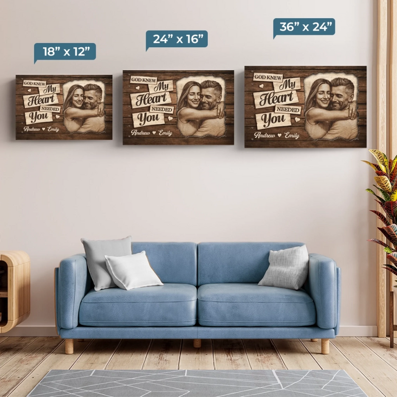 Custom Photo Horizontal Poster, Canvas - Personalized Anniversary Wedding Gifts For Husband And Wife, Him And Her - Love Feels Easy Here