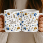 Custom 3D Inflated Effect Printed Mug - Personalized Mother's Day Gifts For Mom, Grandma - Hands Linked By Love