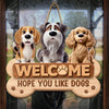 Custom Wood Sign - Personalized Birthday Gifts For Dog Lovers, Dog Dad And Mom - Home Of Happy Dogs
