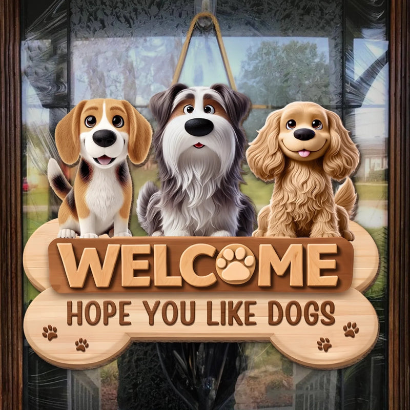Custom Wood Sign - Personalized Birthday Gifts For Dog Lovers, Dog Dad And Mom - Home Of Happy Dogs