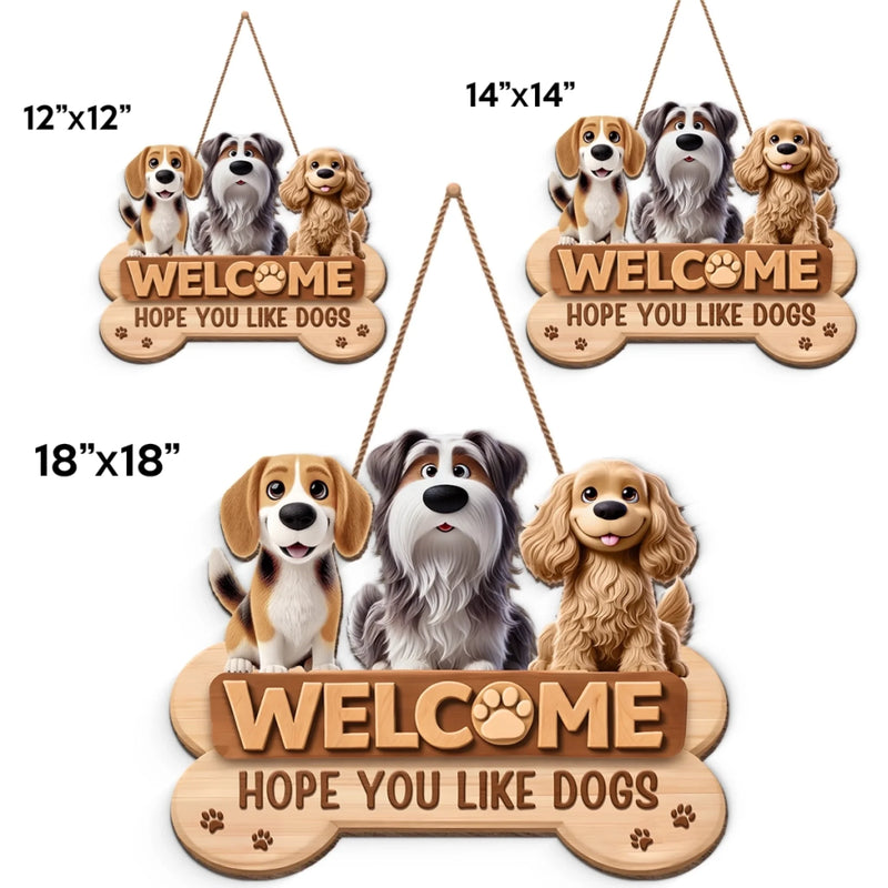 Custom Wood Sign - Personalized Birthday Gifts For Dog Lovers, Dog Dad And Mom - Home Of Happy Dogs