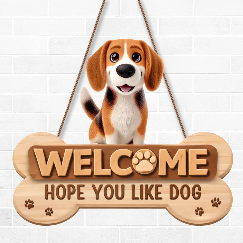 Custom Wood Sign - Personalized Birthday Gifts For Dog Lovers, Dog Dad And Mom - Home Of Happy Dogs