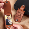 Custom Photo Engraved Leather Keychain - Personalized Anniversary Wedding Gifts For Husband And Wife, Him And Her  - Love Grows Where We Belong