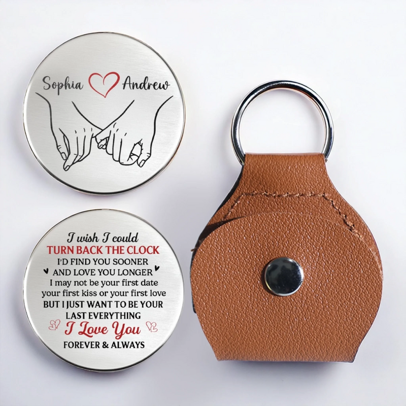 Custom Pocket Hug - Personalized Anniversary Wedding Gifts For Husband And Wife, Him And Her - Our Hearts Move As One