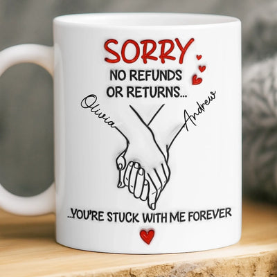 Custom 3D Inflated Effect Printed Mug - Personalized Anniversary Wedding Gifts For Husband And Wife, Him And Her - Side By Side Feels Natural