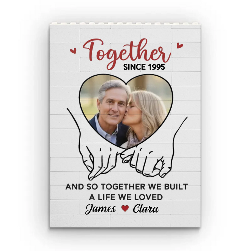 Custom Photo Vertical Rectangle Shaped Building Brick Blocks - Personalized Anniversary Wedding Gifts For Husband And Wife, Him And Her - You Are My Everyday Peace