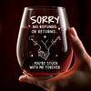 Custom Wine Glass - Personalized Anniversary Wedding Gifts For Husband And Wife, Him And Her - Stuck With Me Forever