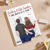 Custom Vertical Rectangle Shaped Building Brick Blocks - Personalized Anniversary Wedding Gifts For Husband And Wife, Him And Her - Love Lives In Our Steps