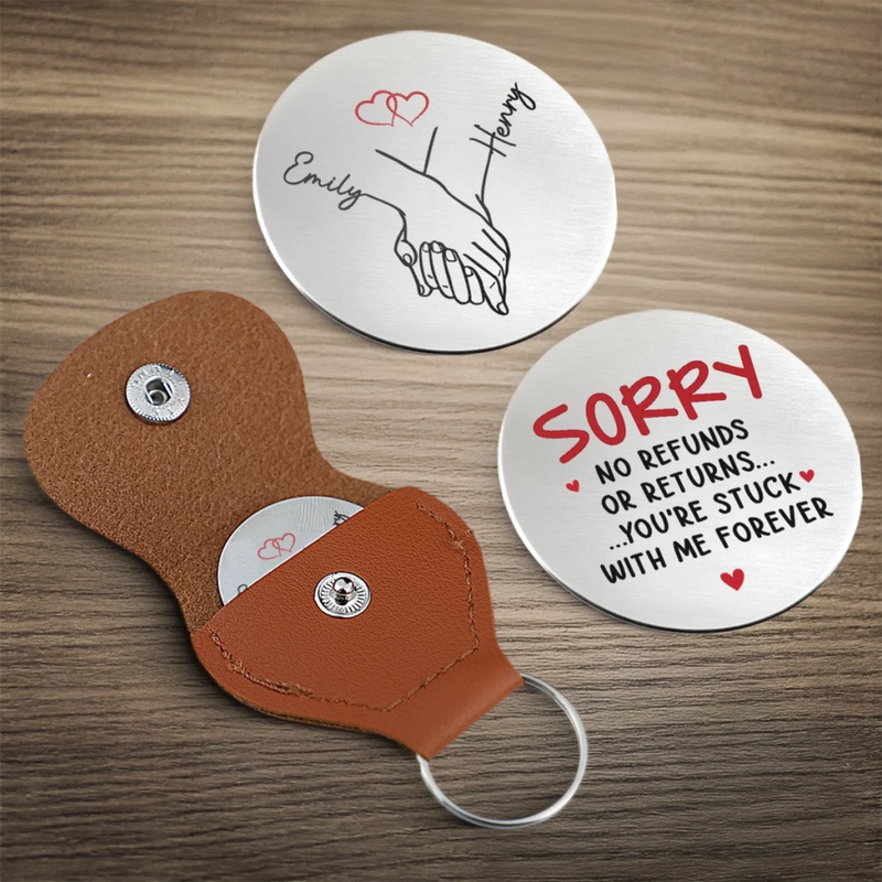 Custom Pocket Hug - Personalized Anniversary Wedding Gifts For Husband And Wife, Him And Her - Love With No Exit