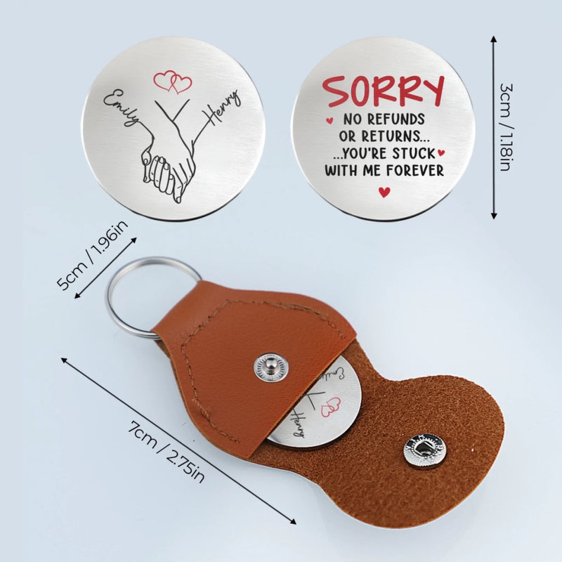 Custom Pocket Hug - Personalized Anniversary Wedding Gifts For Husband And Wife, Him And Her - Love With No Exit