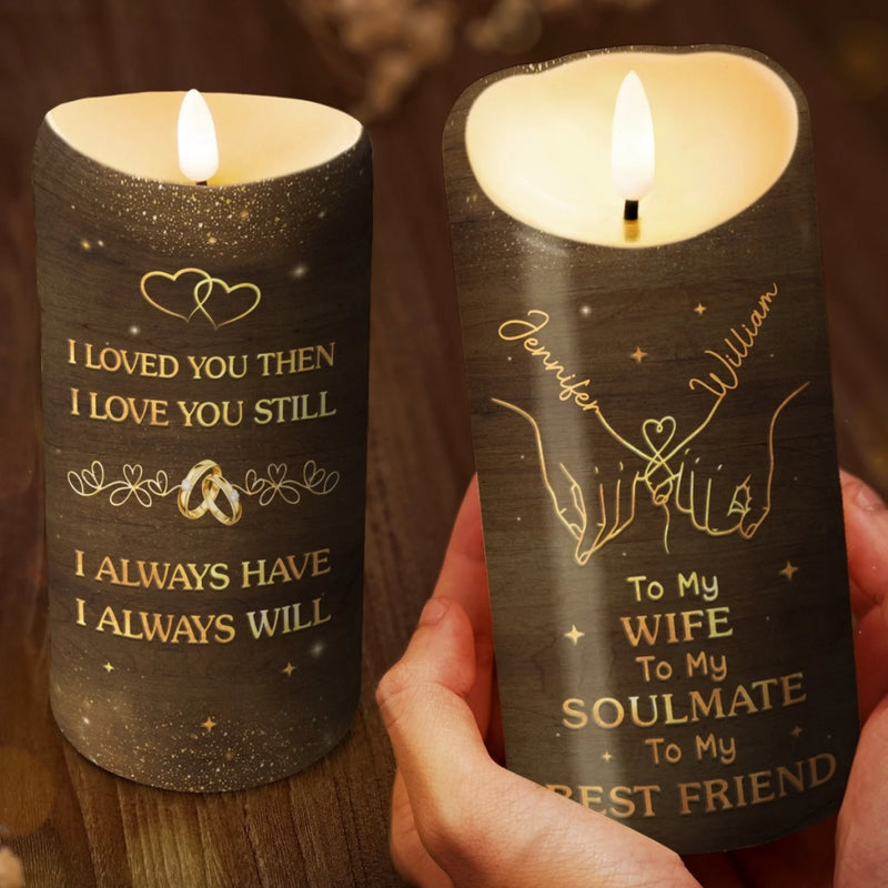 Custom LED Candle - Personalized Anniversary Wedding Gifts For Husband And Wife, Him And Her - No Refunds, Just Us