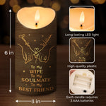 Custom LED Candle - Personalized Anniversary Wedding Gifts For Husband And Wife, Him And Her - No Refunds, Just Us