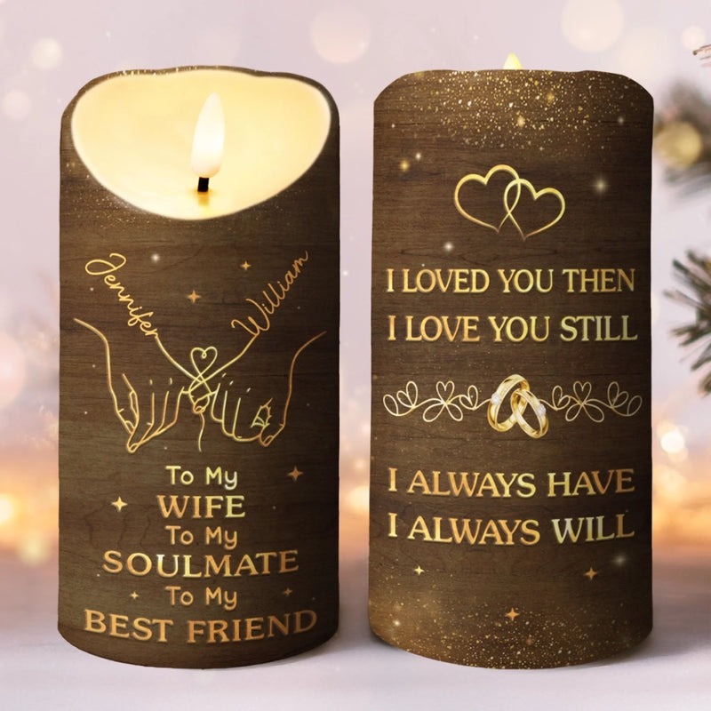 Custom LED Candle - Personalized Anniversary Wedding Gifts For Husband And Wife, Him And Her - No Refunds, Just Us