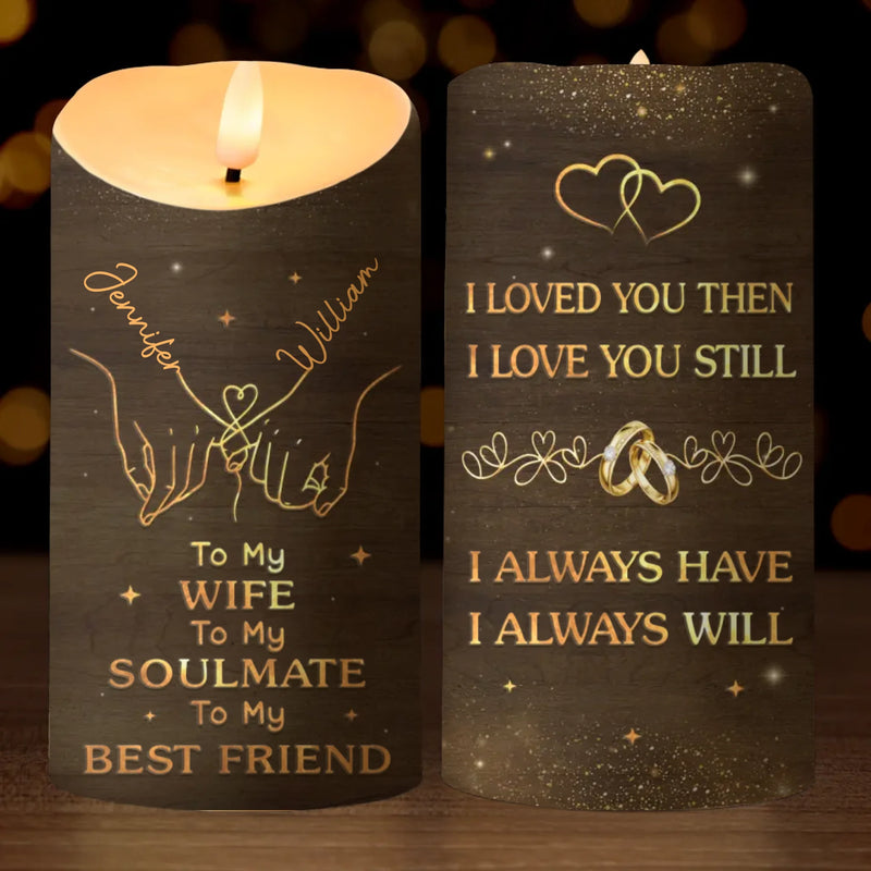 Custom LED Candle - Personalized Anniversary Wedding Gifts For Husband And Wife, Him And Her - No Refunds, Just Us