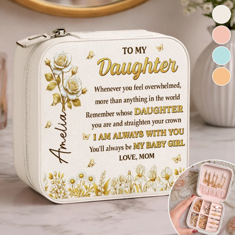Custom Square Jewelry Case - Personalized Birthday Gifts For Mom, Daughter - Always Loved Beyond Words