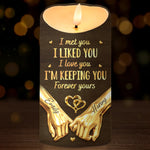 Custom LED Candle - Personalized Anniversary Wedding Gifts For Husband And Wife, Him And Her - Forever Starts With Us