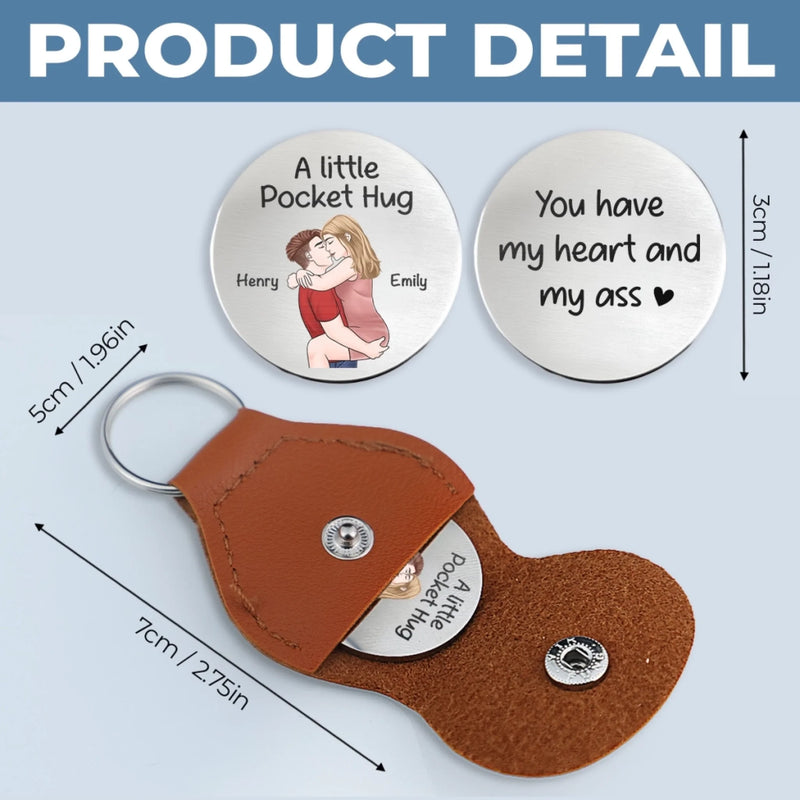 Custom Pocket Hug - Personalized Anniversary Wedding Gifts For Husband And Wife, Him And Her - Carry Love Everywhere You Go