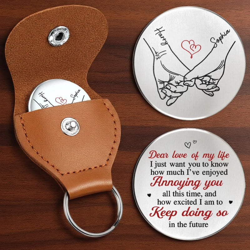 Custom Pocket Hug - Personalized Anniversary Wedding Gifts For Husband And Wife, Him And Her - Love Feels Safe With You
