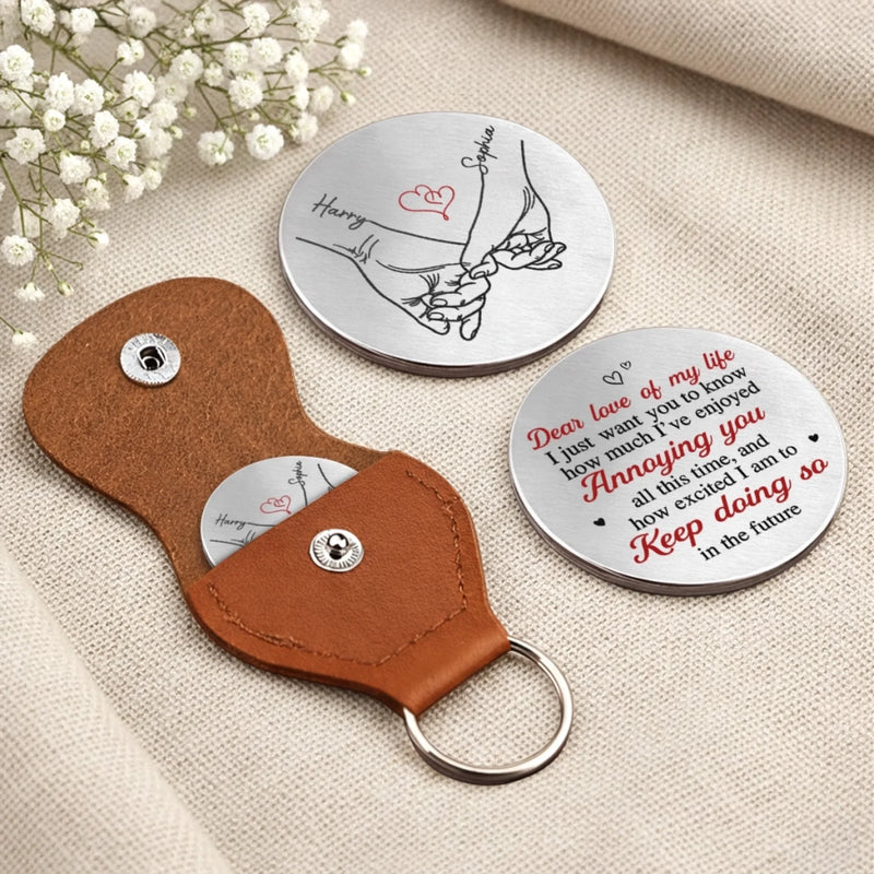Custom Pocket Hug - Personalized Anniversary Wedding Gifts For Husband And Wife, Him And Her - Love Feels Safe With You