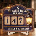 Custom Wooden Tracker Sign - Personalized Bookish Gifts For Book Lovers, Bookworms, Readers - Reading Is Progress
