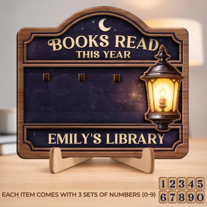 Custom Wooden Tracker Sign - Personalized Bookish Gifts For Book Lovers, Bookworms, Readers - Reading Is Progress