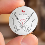 Custom Pocket Hug - Personalized Anniversary Wedding Gifts For Husband And Wife, Him And Her - With All My Love