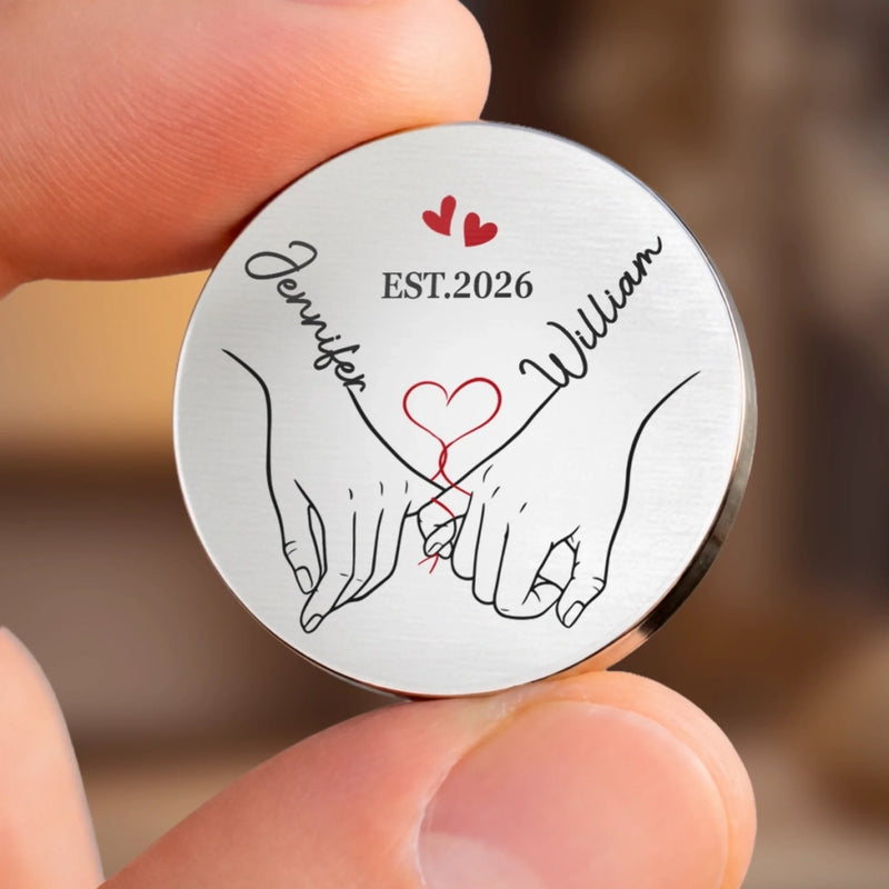 Custom Pocket Hug - Personalized Anniversary Wedding Gifts For Husband And Wife, Him And Her - With All My Love