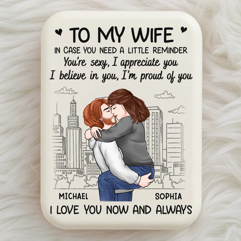 Custom LED Compact Makeup Mirror - Personalized Anniversary Wedding Gifts For Husband And Wife, Him And Her - Built On Care And Trust