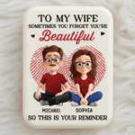 Custom LED Compact Makeup Mirror - Personalized Anniversary Wedding Gifts For Husband And Wife, Him And Her - Forever Feels Like This