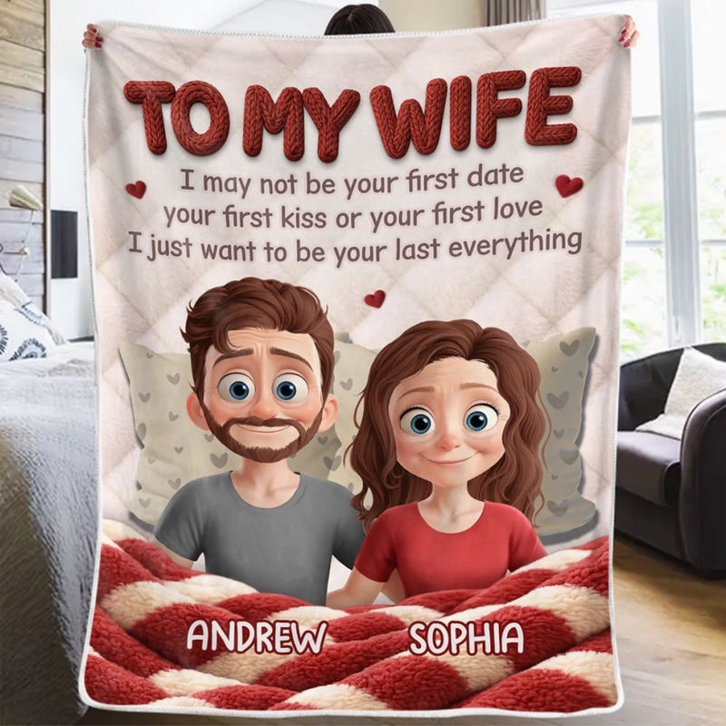 Custom Blanket - Personalized Anniversary Wedding Gifts For Husband And Wife, Him And Her - Love Grows Quietly Here