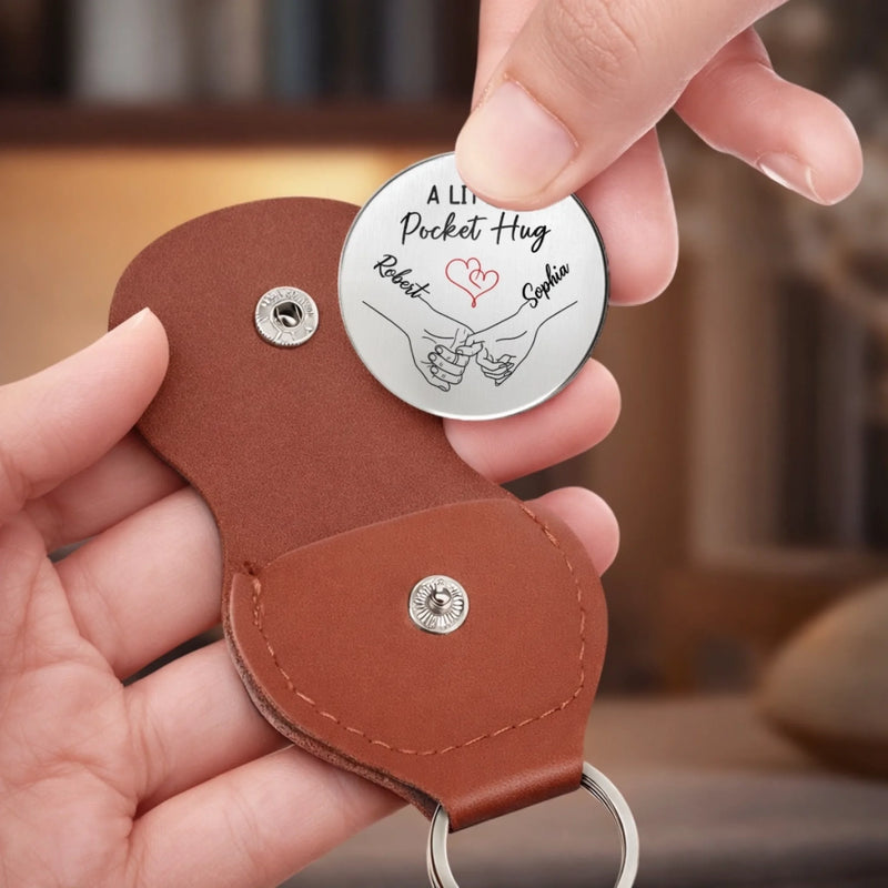 Custom Pocket Hug - Personalized Anniversary Wedding Gifts For Husband And Wife, Him And Her - Promise For Life