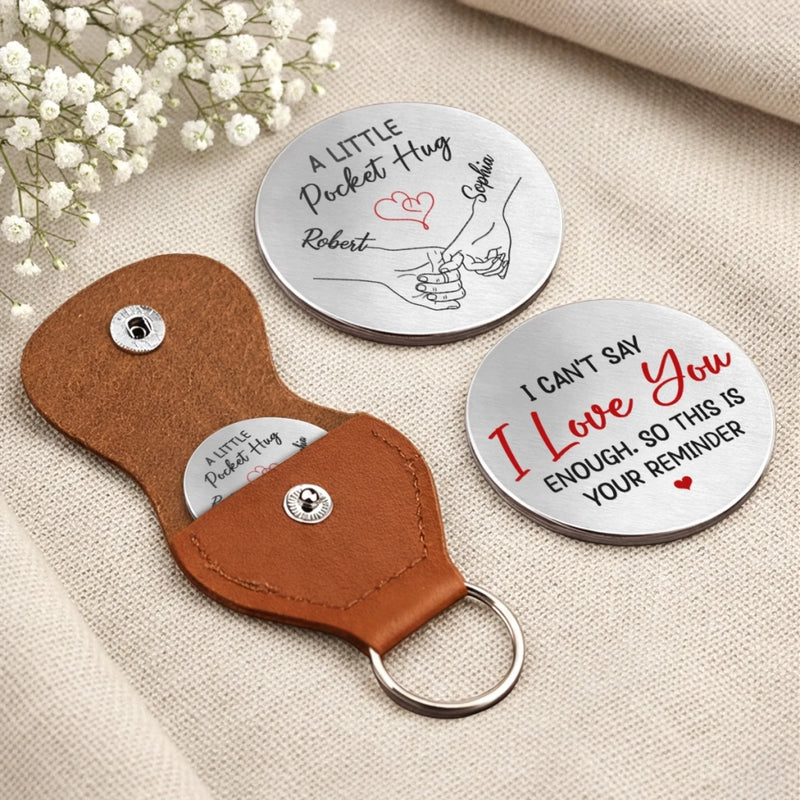Custom Pocket Hug - Personalized Anniversary Wedding Gifts For Husband And Wife, Him And Her - Promise For Life