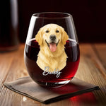 Custom Photo Wine Glass - Personalized Birthday Gifts For Dog Cat Lovers, Dog Dad And Mom, Cat Owners - Cheers To Dog Parents