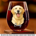 Custom Photo Wine Glass - Personalized Birthday Gifts For Dog Cat Lovers, Dog Dad And Mom, Cat Owners - Cheers To Dog Parents