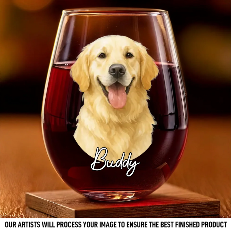 Custom Photo Wine Glass - Personalized Birthday Gifts For Dog Cat Lovers, Dog Dad And Mom, Cat Owners - Cheers To Dog Parents