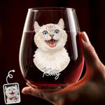 Custom Photo Wine Glass - Personalized Birthday Gifts For Dog Cat Lovers, Dog Dad And Mom, Cat Owners - Cheers To Dog Parents